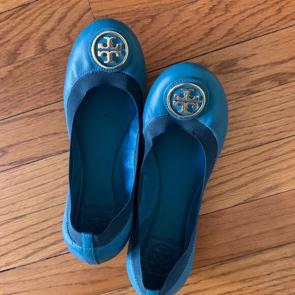 Tory Burch Caroline ballet flats 8 blue - Picture 1 of 3